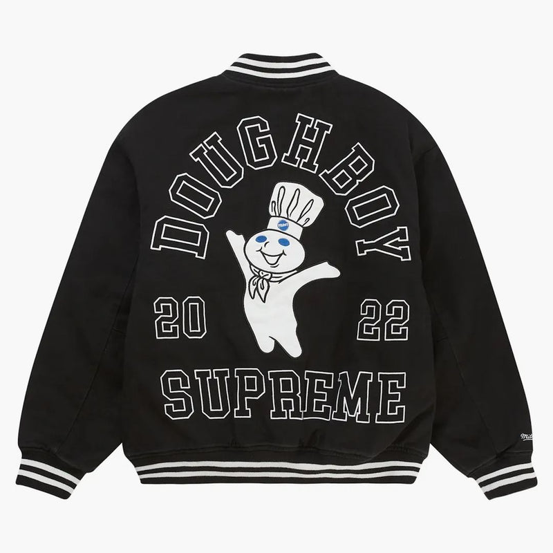 Supreme Mitchell & Ness Doughboy Twill Varsity Jacket Black