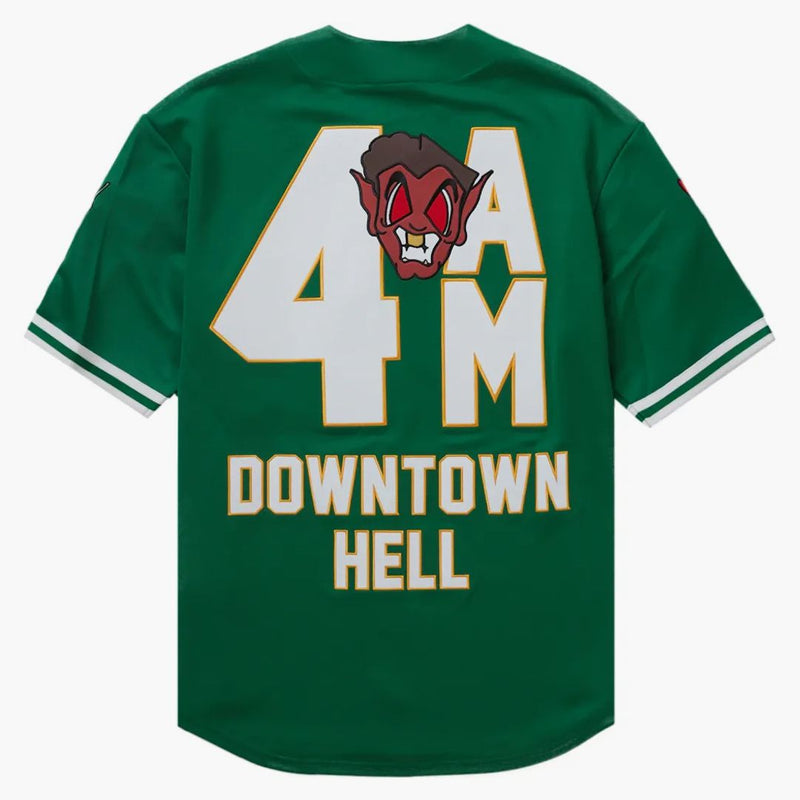 Supreme Mitchell & Ness Downtown Hell Baseball Jersey Green