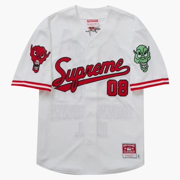 Supreme Mitchell & Ness Downtown Hell Baseball Jersey White