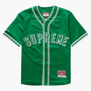 Supreme Mitchell & Ness Satin Baseball Jersey Green