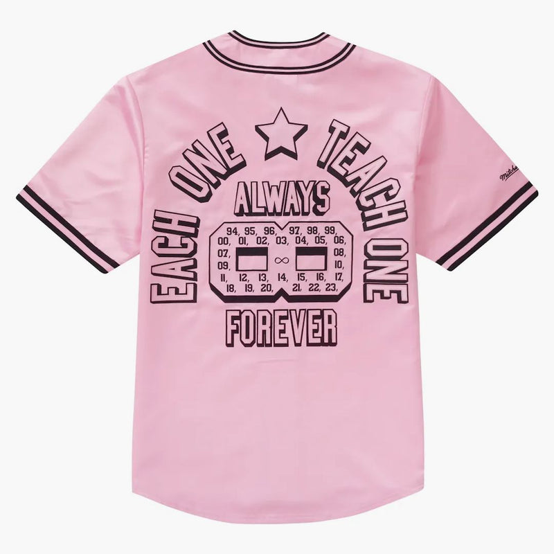 Supreme Mitchell & Ness Satin Baseball Jersey Pink