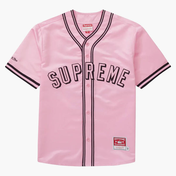 Supreme Mitchell & Ness Satin Baseball Jersey Pink