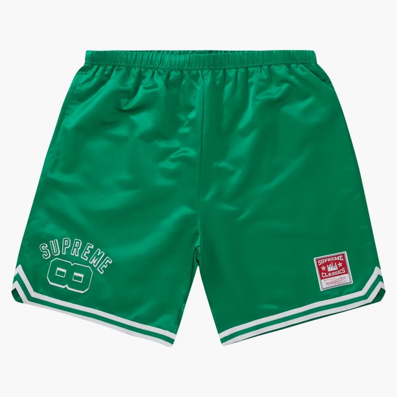 Supreme Mitchell & Ness Basketball Satin Short Green