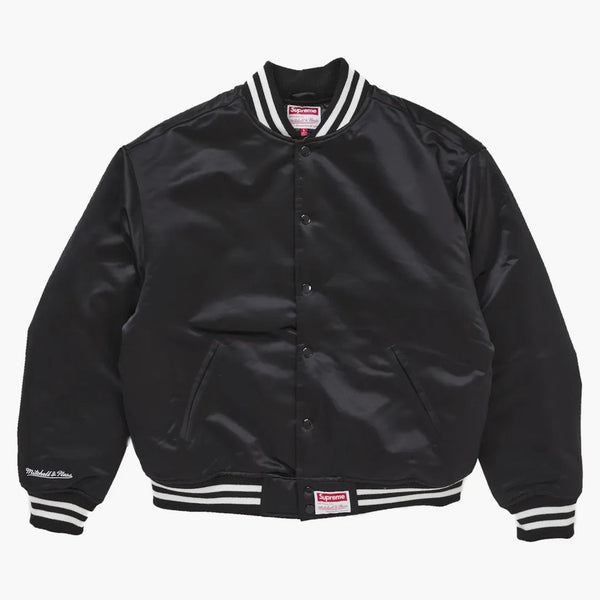 Supreme Mitchell & Ness Satin Varsity Jacket (FW24) Negro