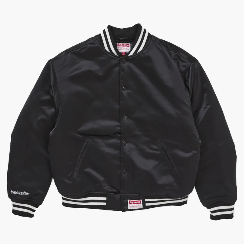 Supreme Mitchell & Ness Satin Varsity Jacket (fw24) Black