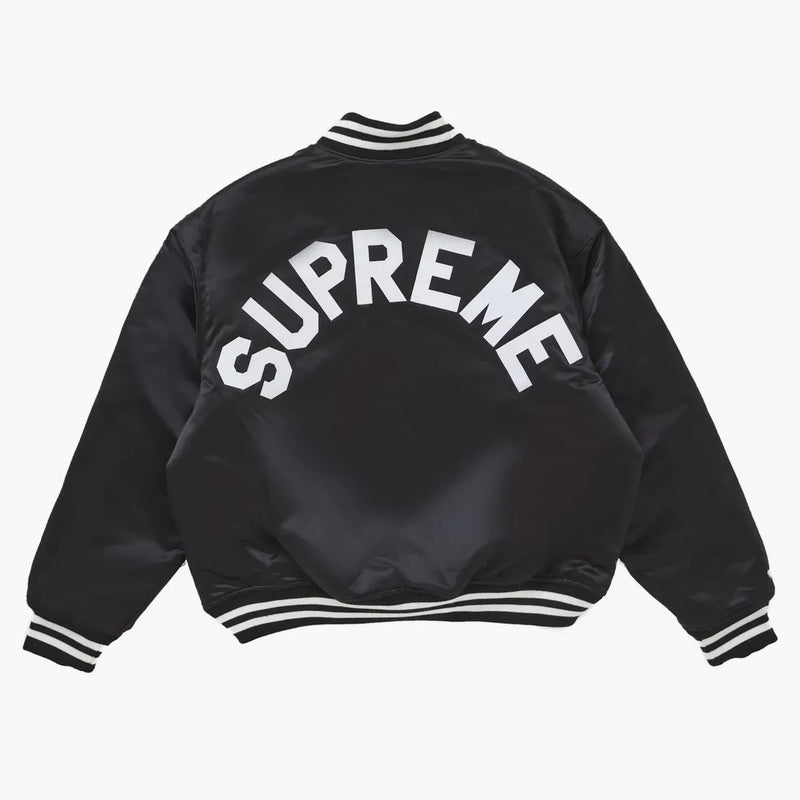 Supreme Mitchell & Ness Satin Varsity Jacket (fw24) Black