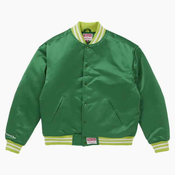 Supreme Mitchell & Ness Satin Varsity Jacket (fw24) Green