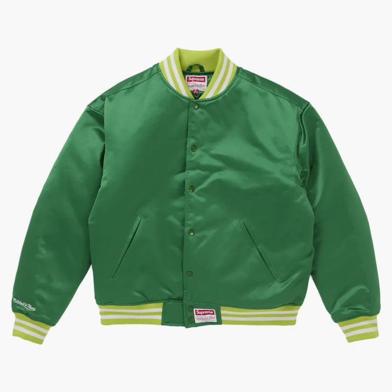 Supreme Mitchell & Ness Satin Varsity Jacket (fw24) Green