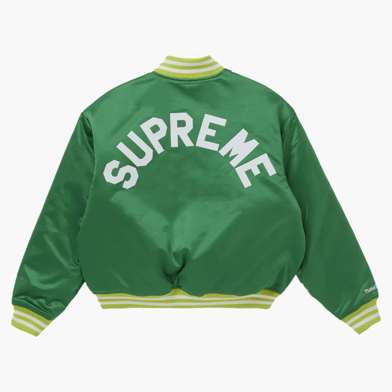Supreme Mitchell & Ness Satin Varsity Jacket (fw24) Green