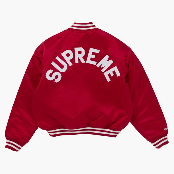 Supreme Mitchell & Ness Satin Varsity Jacket (fw24) Red
