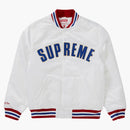 Supreme Mitchell & Ness Satin Varsity Jacket White