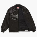 Supreme Mitchell & Ness Sequin Logo Varsity Jacket Black