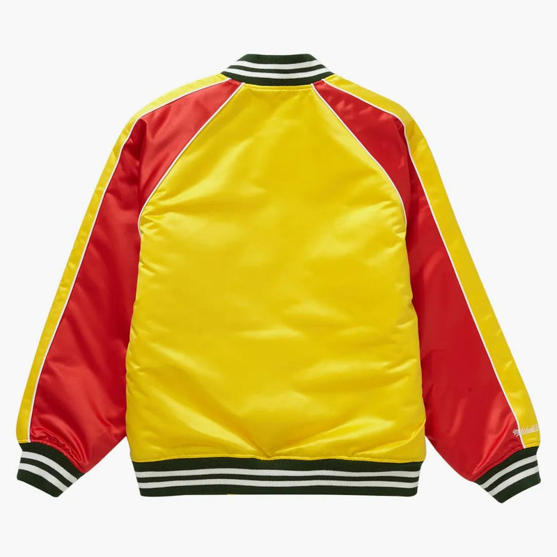 Supreme Mitchell & Ness Sequin Logo Varsity Jacket Gold