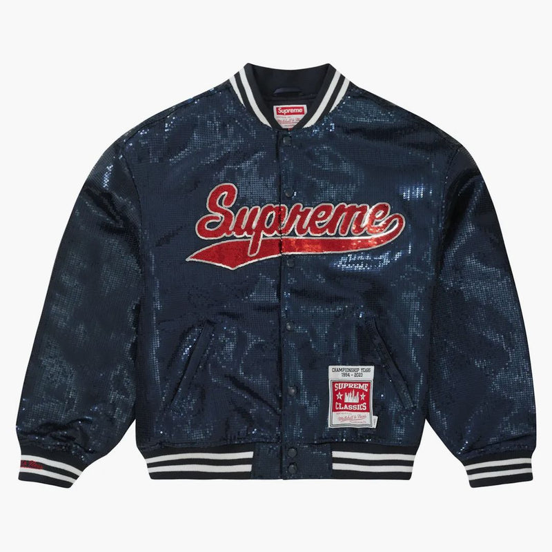 Supreme Mitchell & Ness Flitry Varsity Jacket Navy