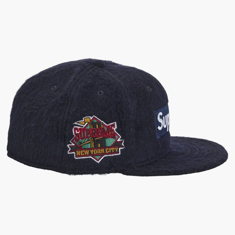 Supreme Mohair Box logo new era navy