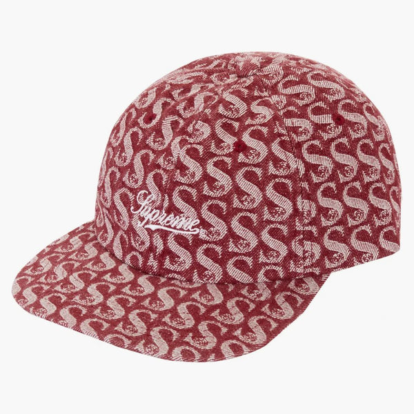 Supreme Monogram denim 6-panel röd