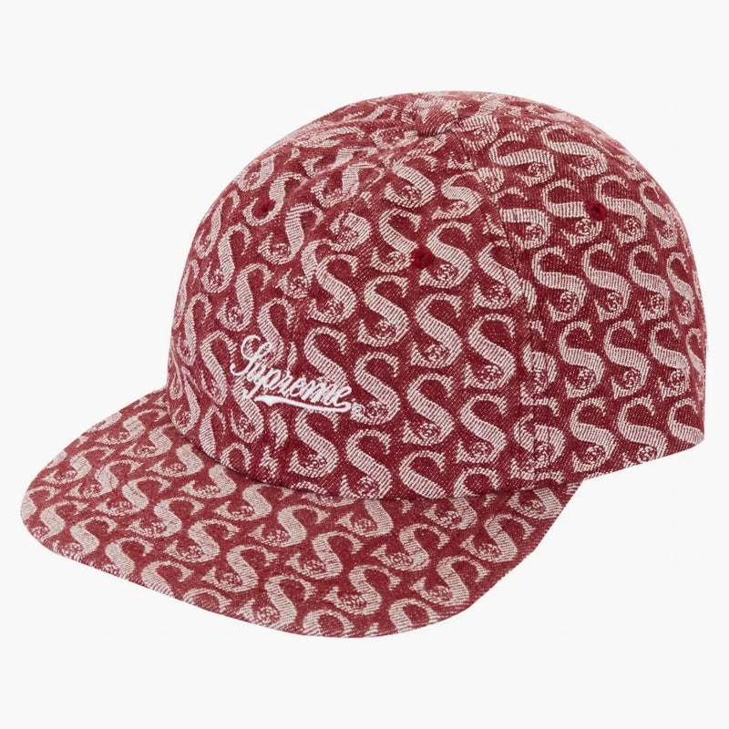 Supreme Monogram denim 6-panel röd