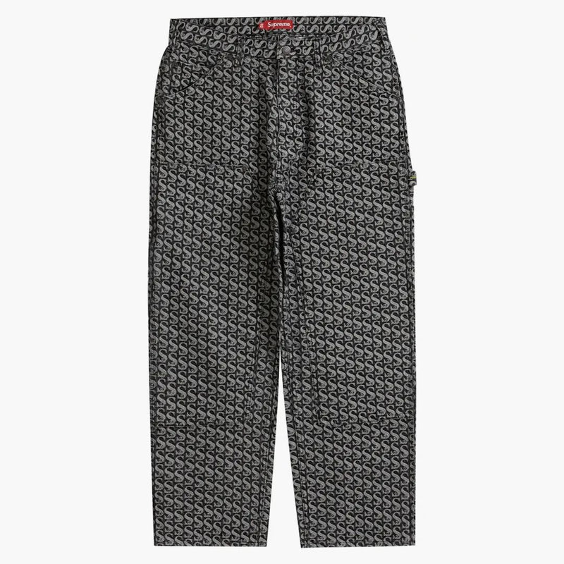 Nejvyšší monogram dvojitý džínovina kolenní malíř (FW21) černá