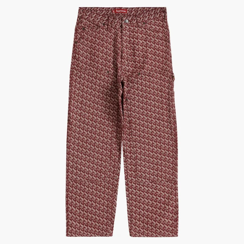 Supreme Monogram Double Knee denim Painter Pant (FW21) Red