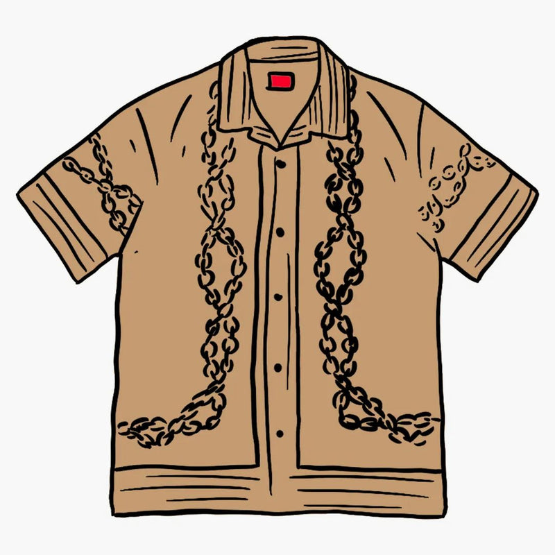 Supreme Mosaic Silk S/S Shirt Tan