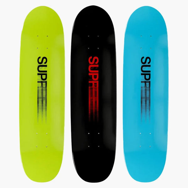 Supreme Motion Logo Cruiser Skateboard Deck Black/Blue/Lime Set