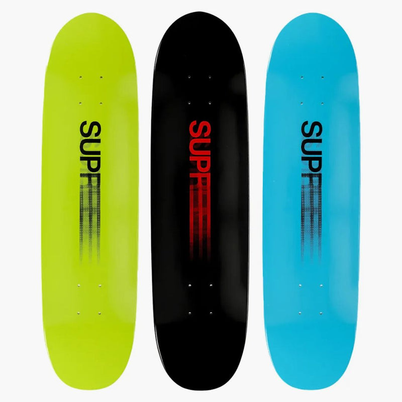 Supreme Motion Logo Cruiser Skateboard Deck Black/Blue/Lime Set