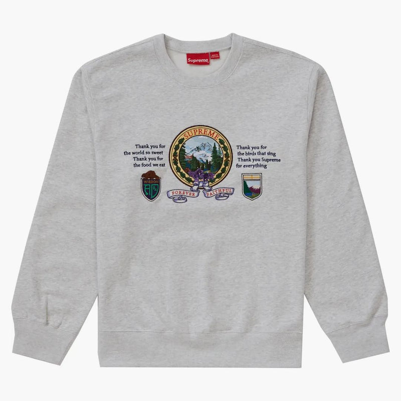 Supreme Mountain Crewneck Ash Grey