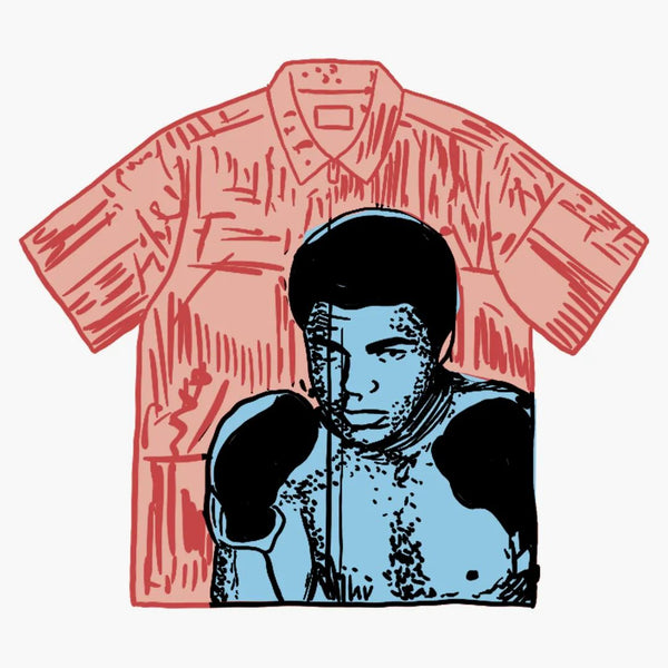 Supreme Muhammad Ali Zip Up S/S Shirt Red
