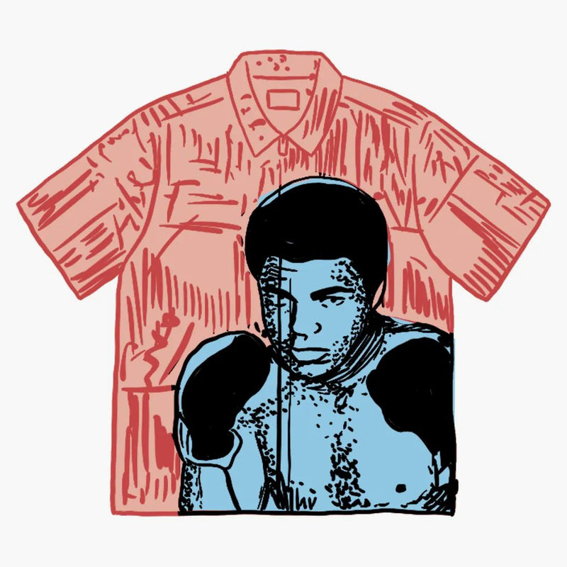 Supreme Muhammad Ali Zip Up S/S Shirt Red