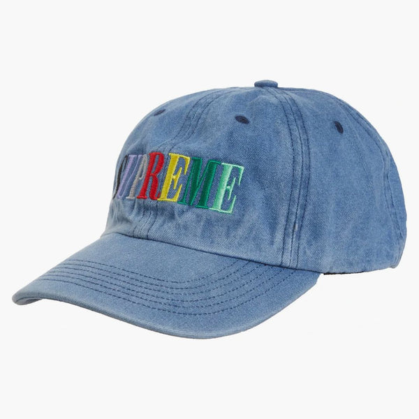 Supreme Multi Color Logo 6-panel Light Denim