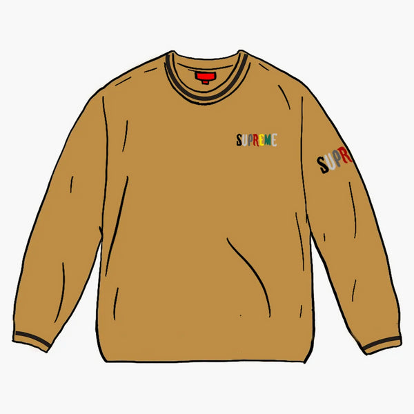 Supreme Multi Color Logo L/S Top Dark Gold