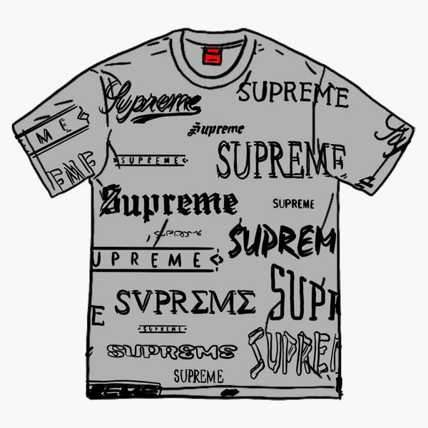 Supreme Multi Logo Tea Heather Gray