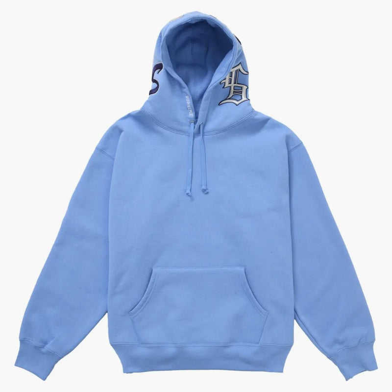 Nejvyšší multi s logo kapucí mikina světle modrá