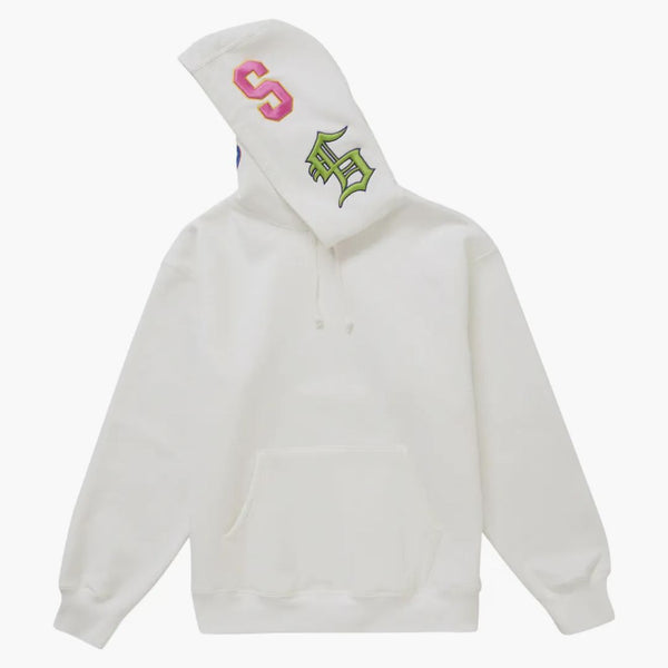 Supreme Multi S logotyp Hooded Sweatshirt White