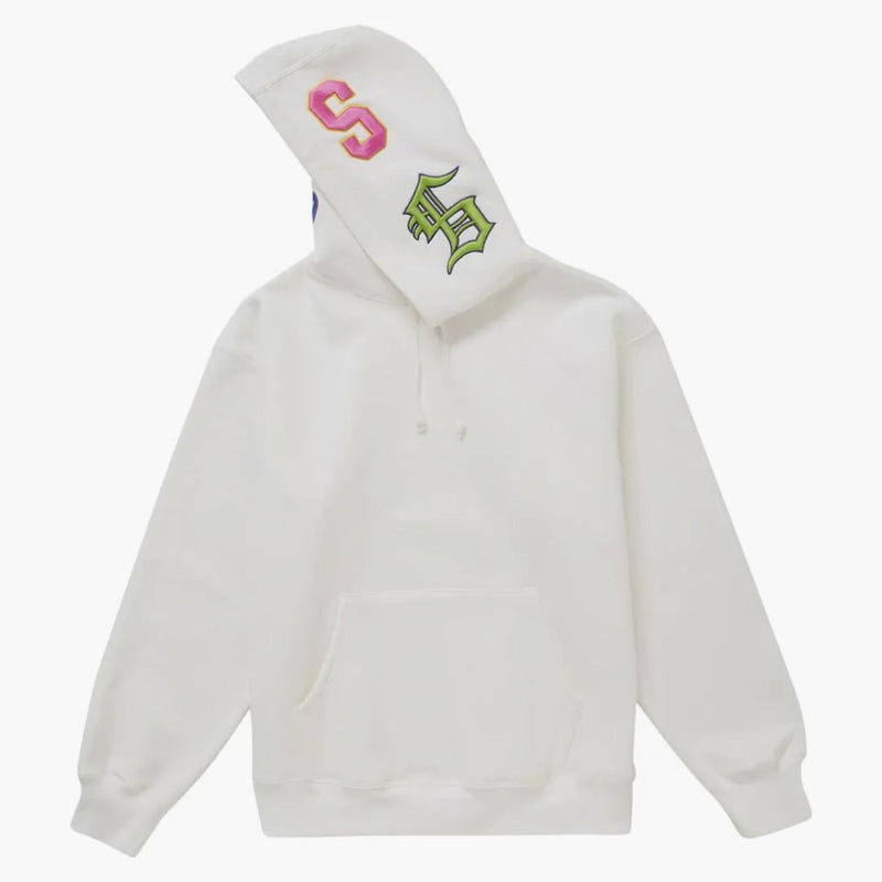 Supreme Multi S logotyp Hooded Sweatshirt White