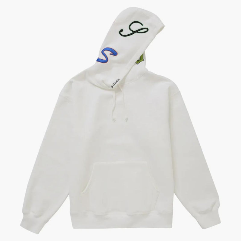 Supreme Multi S logotyp Hooded Sweatshirt White
