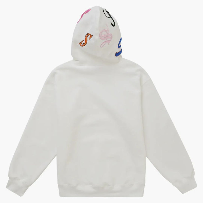 Supreme Multi S logotyp Hooded Sweatshirt White