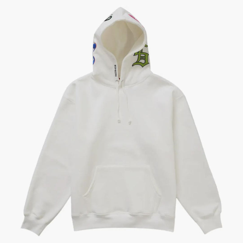 Supreme Multi S logotyp Hooded Sweatshirt White