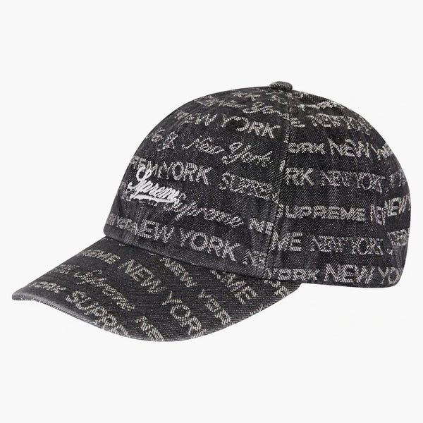 Supreme Multi Type Jacquard denim 6-panel svart