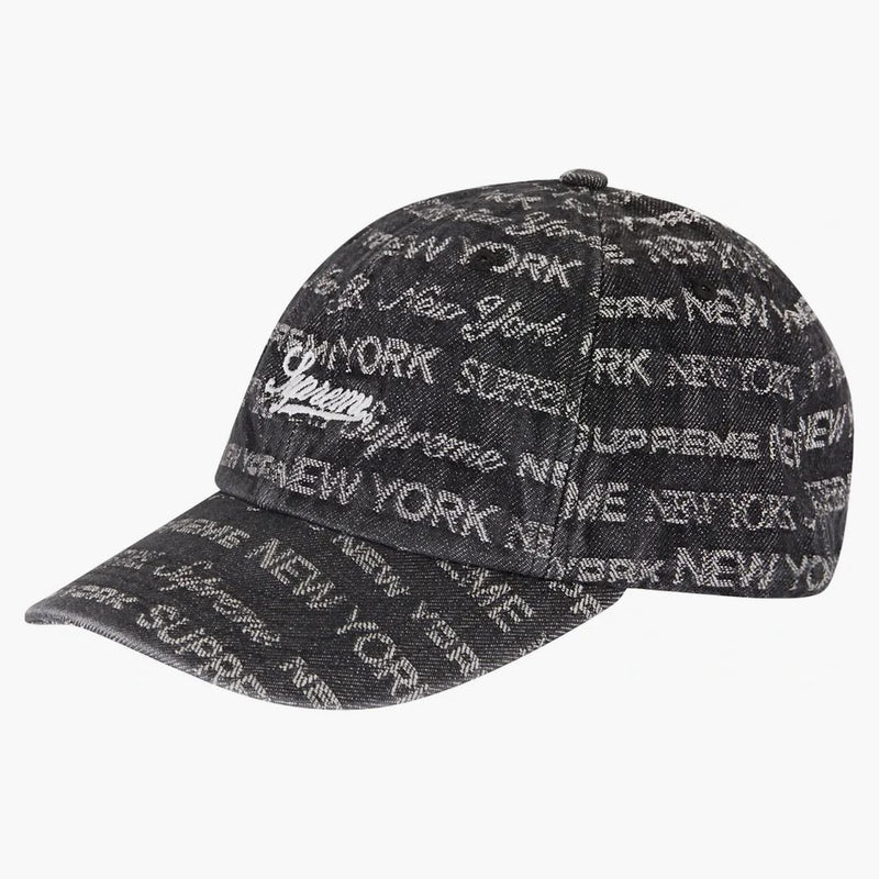 Supreme Multi Type Jacquard denim 6-panel svart