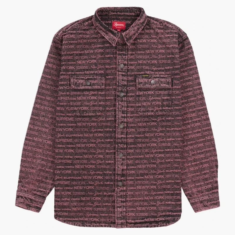 Supreme Multi Type Jacquard Denim Shirt Purple