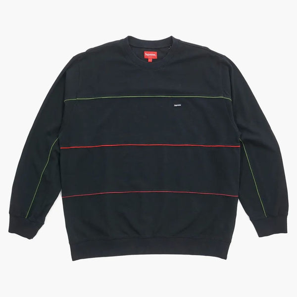 Supreme Multicolor Piping Pique Crewneck Black