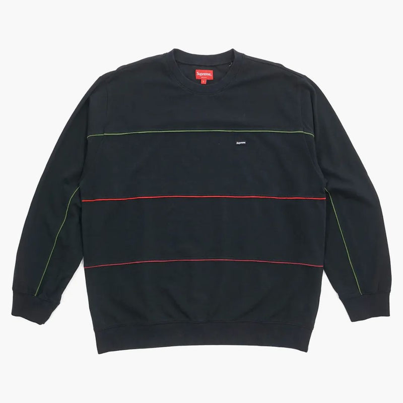 Supreme Multicolor Piping Pique Crewneck Black