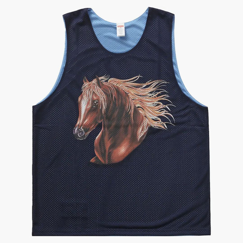 Supreme Mustang Reversible Basketball Jersey Navy