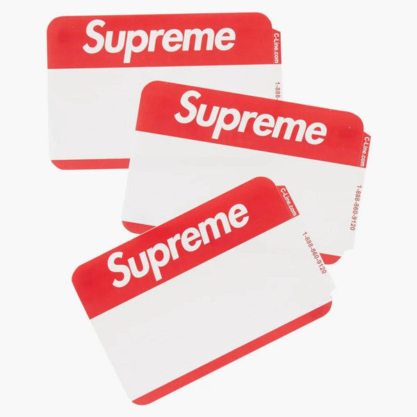 Supreme Name Badge Stickers (pack Of 100) Red