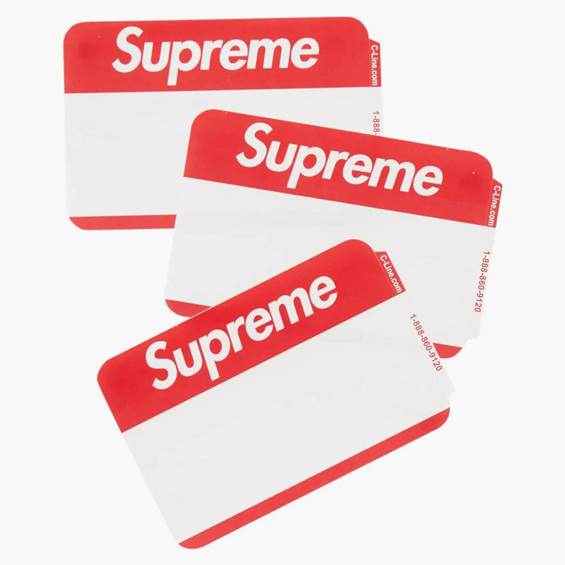 Adesivi per badge name supremo (pacchetto di 100) rosso