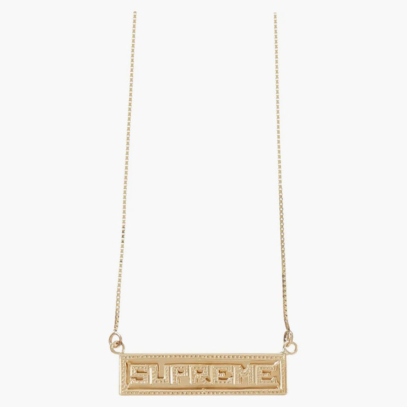 Supreme Name Plate Pendant 14k Gold