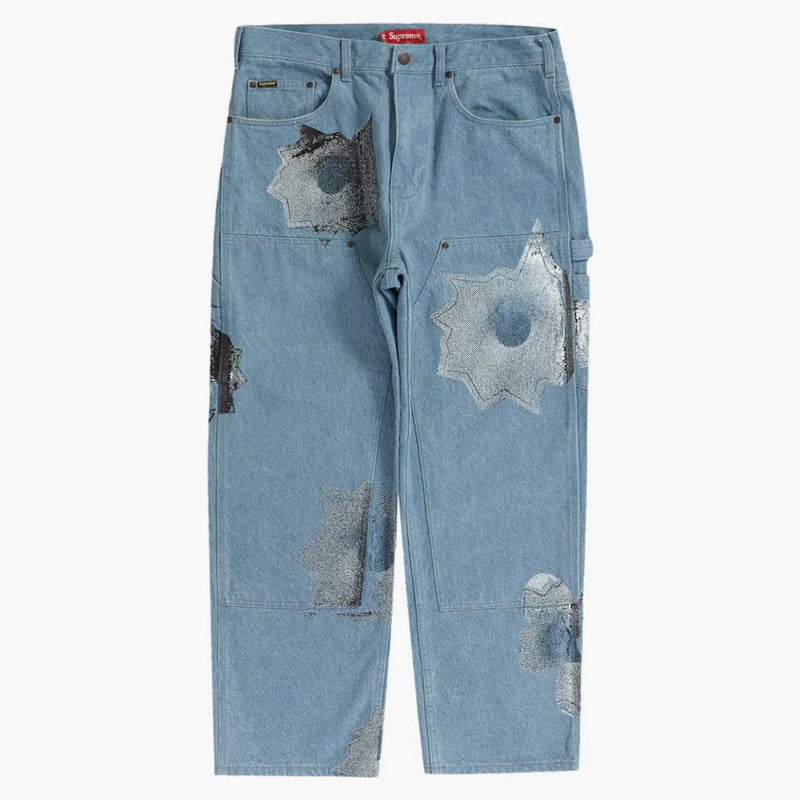 Supreme Nate Lowman dubbel knämålare byxa denim