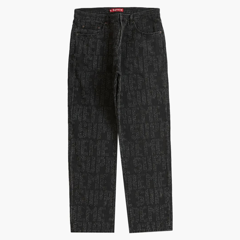 Supremo ago pugno Jean normale lavato nero