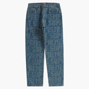 Supreme Needle Punch Regular Jean Washed Blue